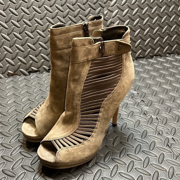 SAM EDELMAN /Suede Peep-Toe Bootie - Picture 2 of 6